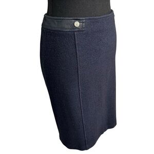 Olsen Europe Boiled Wool Navy Blue Skirt size 10
